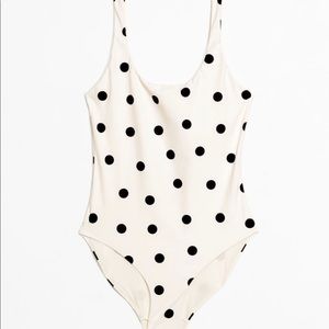 & other stories polka dot scoop back swimsuit